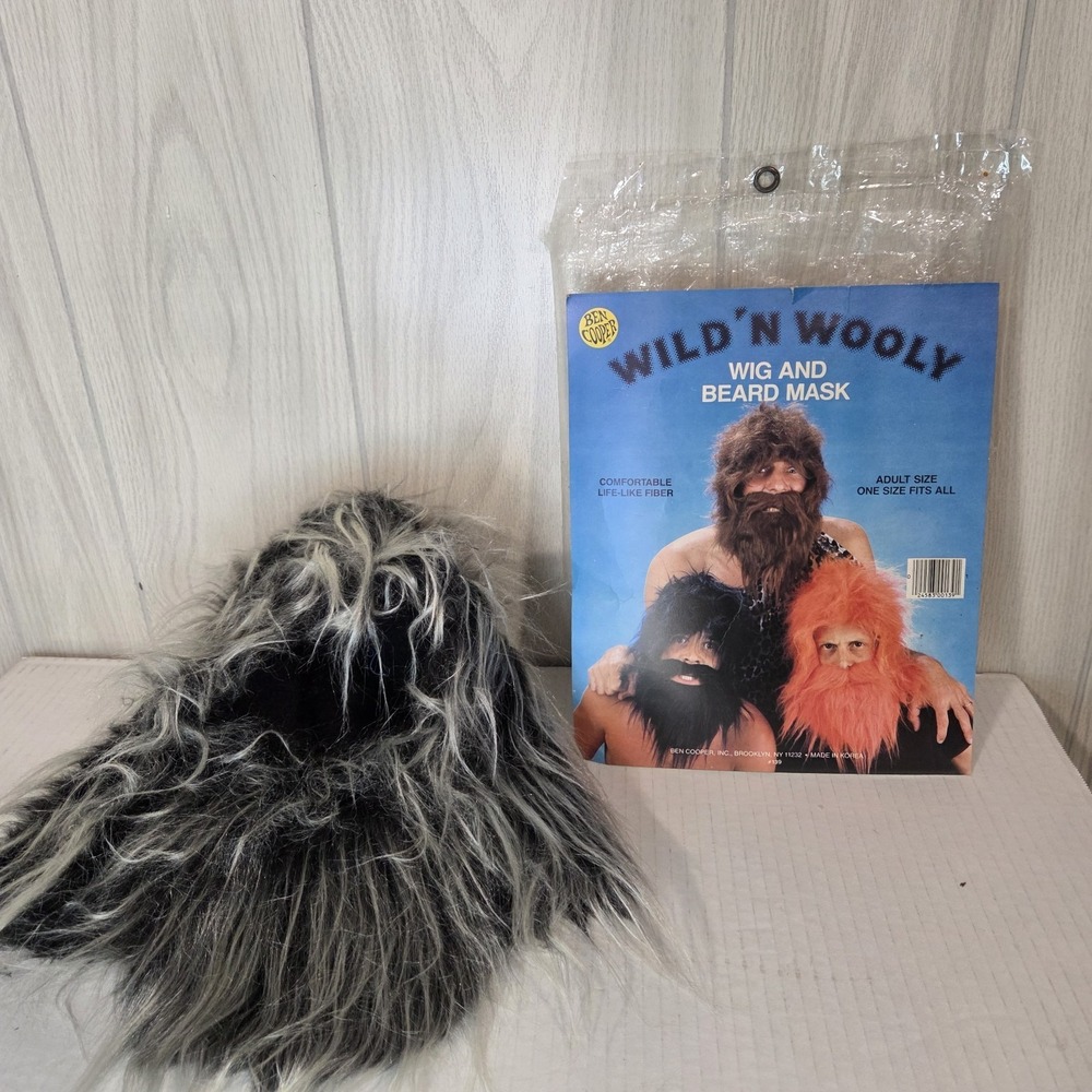 Vtg Wild N Wooly Wig And Beard Mask Halloween